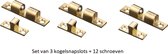 Kogelsnapslot messing - 50mm - Kogelsnapper 5cm - Set van 3 stuks + schroeven