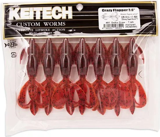 Keitech Crazy Flapper - 3.6 Inch Multicolour 9cm van Keitech — afbeelding 2
