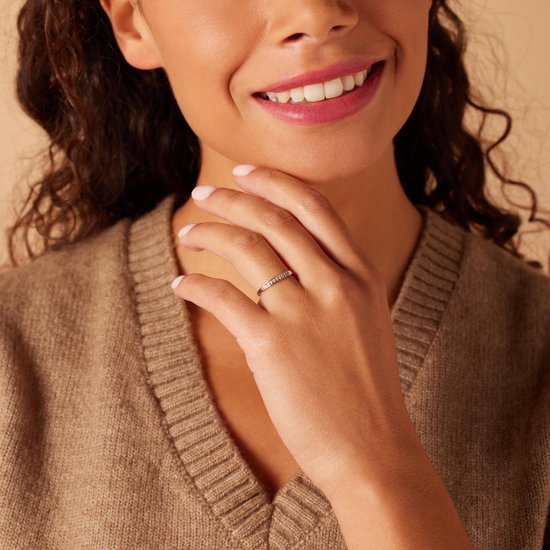 Bague en or blanc 14 kt avec diamant (0,02 ct)