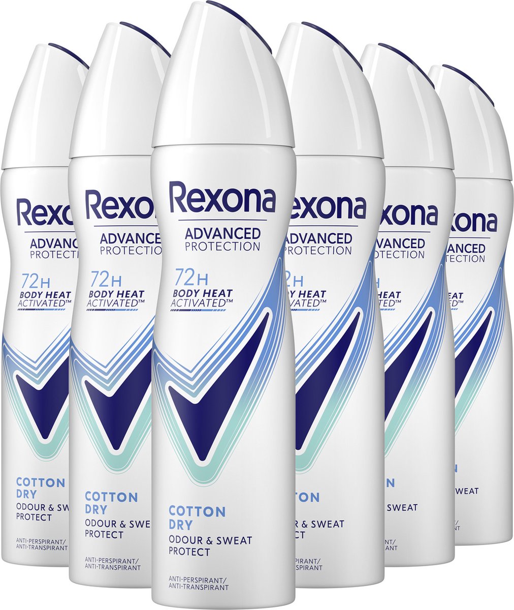 Rexona Women Advanced Protection Cotton Dry deodorant - 6 x 150 ml - voordeelverpakking