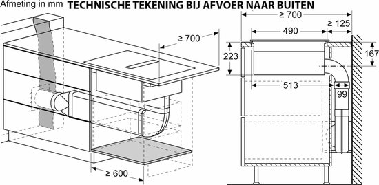 Bosch PVS611B16E inductie kookplaat met afzuiging (59,2 cm)