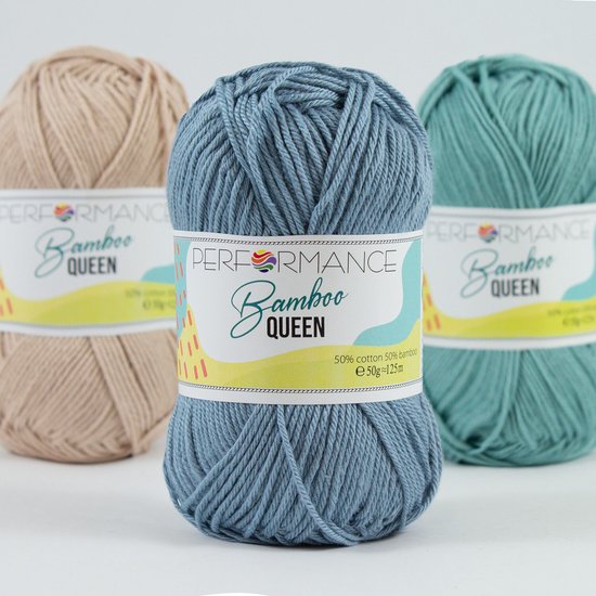 5 bollen Bamboo queen - blauw grijs (2121) - 50 grams bamboe met katoen garen - super zacht haakgaren