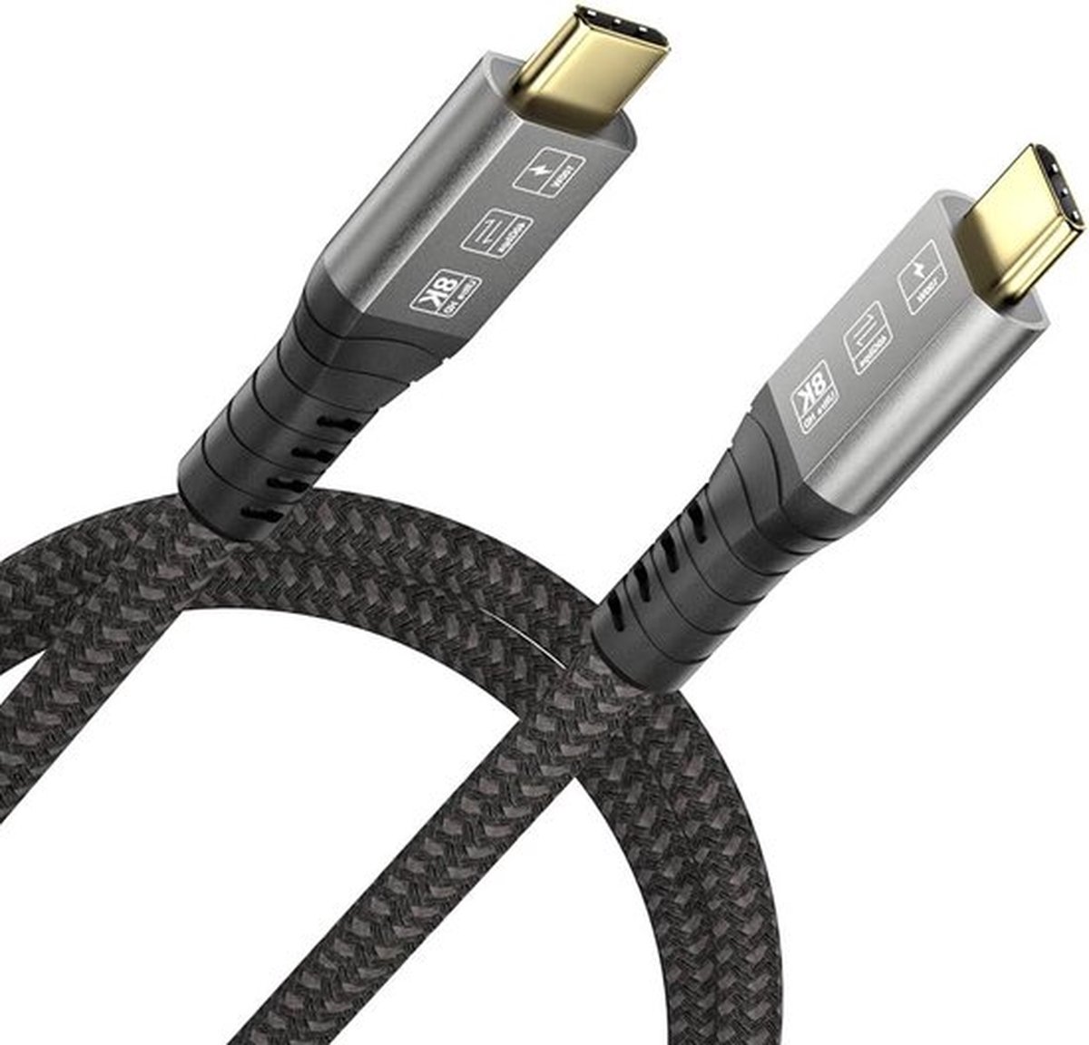 USB4 Cable M/M - Ultra High Speed 8K Video - USB-C TB 3 Compatible - 40Gbps Data Transfer - 20V 5A Power Delivery - 3in1 USB-C Cable for Monitors SSD - 4ft (1.8M)