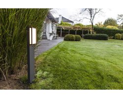 LUTEC Qubo - Tuinpaal met PIR sensor - LED - Donkergrijs