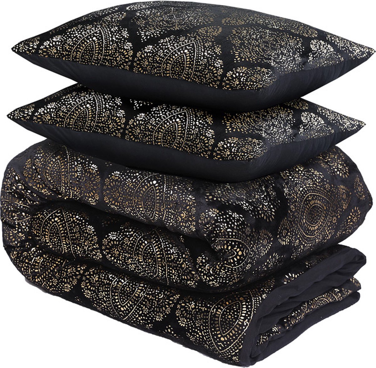 Dekbedovertrek Flanel Glamour Art - Zwart