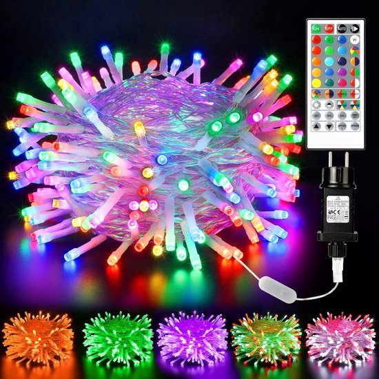 Aigostar -LED Kerst Lichtsnoer Voor Buiten 100xLED/8 Functies 3xAA 10 3m Ip44 Meerdere Kleuren