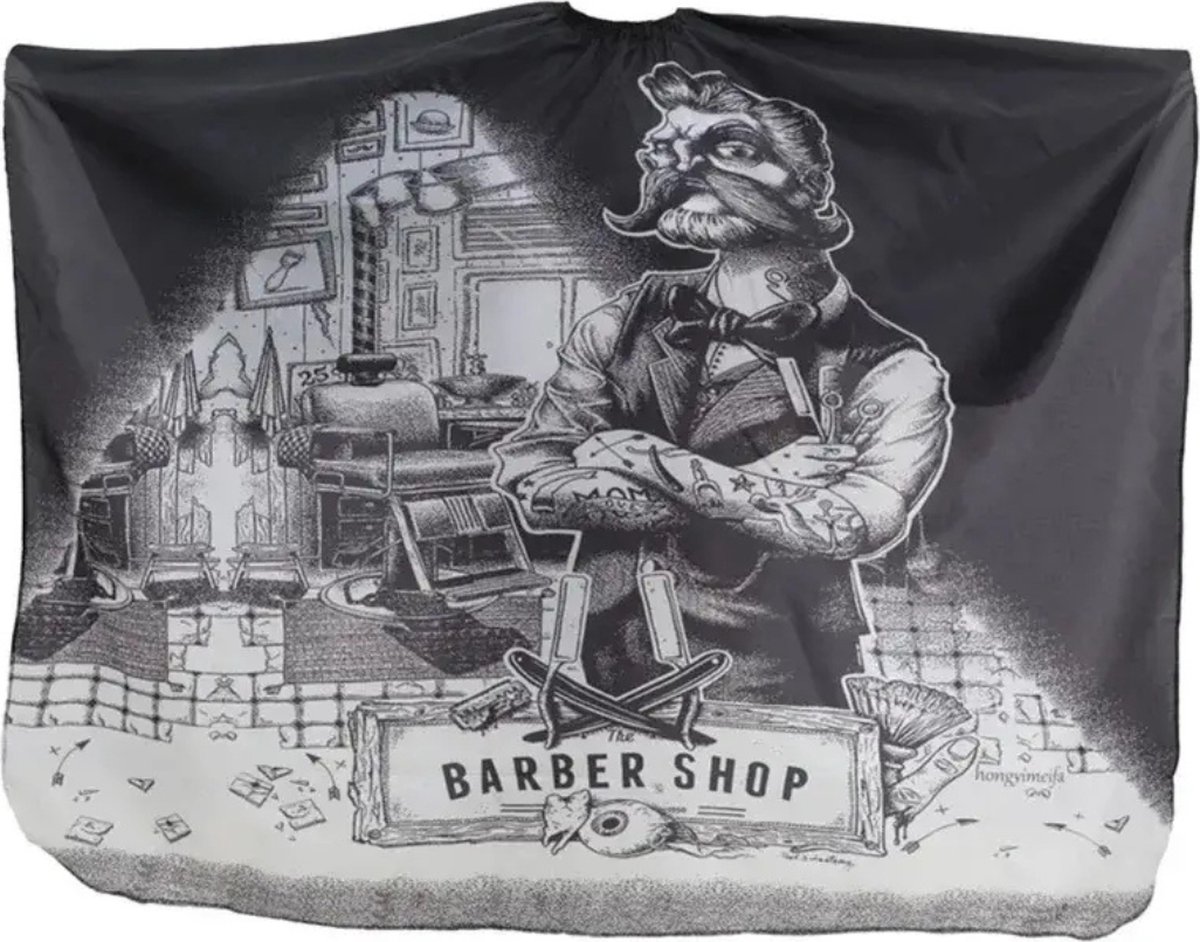 Nivard Baardschort - Beard Bib - Scheerschort - Baard Cape - Kappersmantel - Kapmantel - Kapsalon