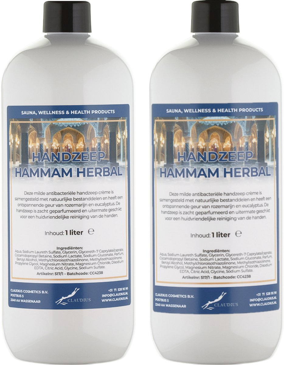 Handzeep Hammam Herbal 1 liter - set van 2 stuks
