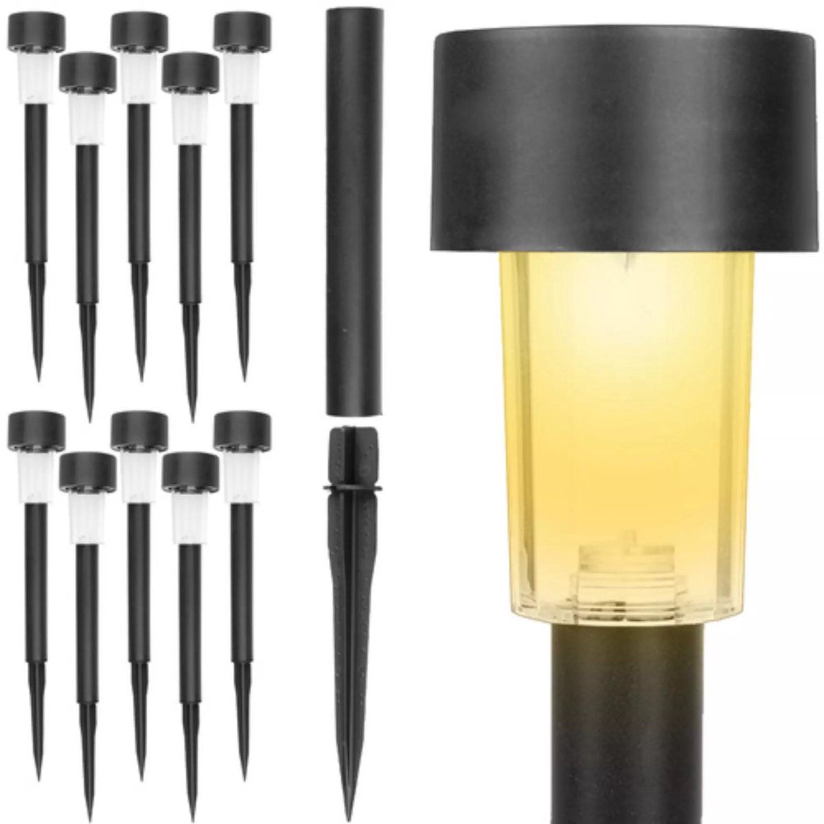 Gardlov Solar Tuinlampen - 10 Stuks Weerbestendige Buitenverlichting op Zonne-energie