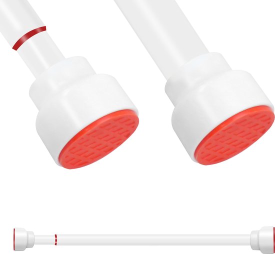 Tringle à rideau extensible Signature Home Bunbury - Tringle à rideau 135-250 cm - Tringle à rideau sans Embouts - adhérence supplémentaire - Wit