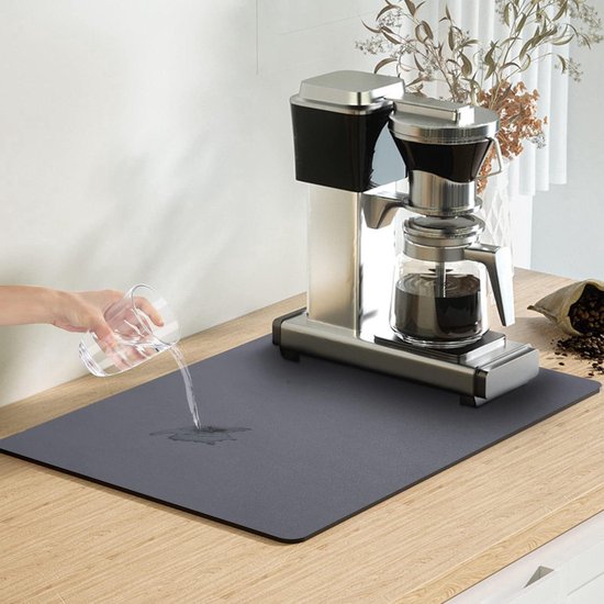 WLHFDC Afdruipmat voor koffiemachines, 60 x 40 cm, snel drogende afdruipmat voor de
