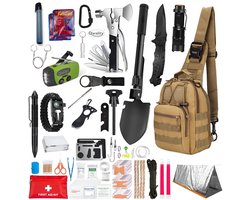 Survival Kit XL – Incl. Noodradio - Nooduitrusting – 44-Delig - Professionele Survival Set – Noodpakket – Overlevingspakket – Survivalset - Qwality®