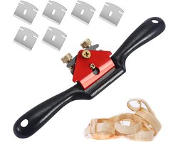 Spookschaaf Vlak 210 mm - Spookschaaf - Blokschaaf - Hand Blokschaaf - Hoekschaaf - Handschaven - Hout Schaven - Hout - Houtbewerking - Rand - Roestbestendig - Met 6 Schaafmessen - Verstelbare Spaakschaafmachine Met Schroeven