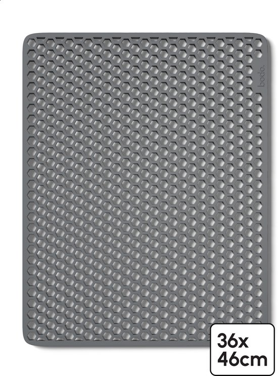 Bodo® – Tapis d'évier en Siliconen Grijs - 36 x 46 cm - Accessoires de vêtements pour bébé de Cuisine - Protecteur d'évier pour 40 x 50 cm - Sous-verres en Siliconen - Anti rayures - Accessoires de vêtements pour bébé d'évier