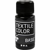 Peinture textile - Peinture pour vêtements - Zwart - Basic - Couleur Textile - Creotime - 50 ml