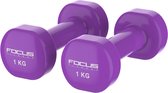 Focus Fitness - Vinyl Dumbbell - 2 x 1 kg - Paars