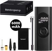 Bol.com Techard Elektrische Fietspomp PRO Draadloos 6000mAh Compressor Elektrische Bandenpomp en Ballenpomp Luchtcompressor - In... aanbieding