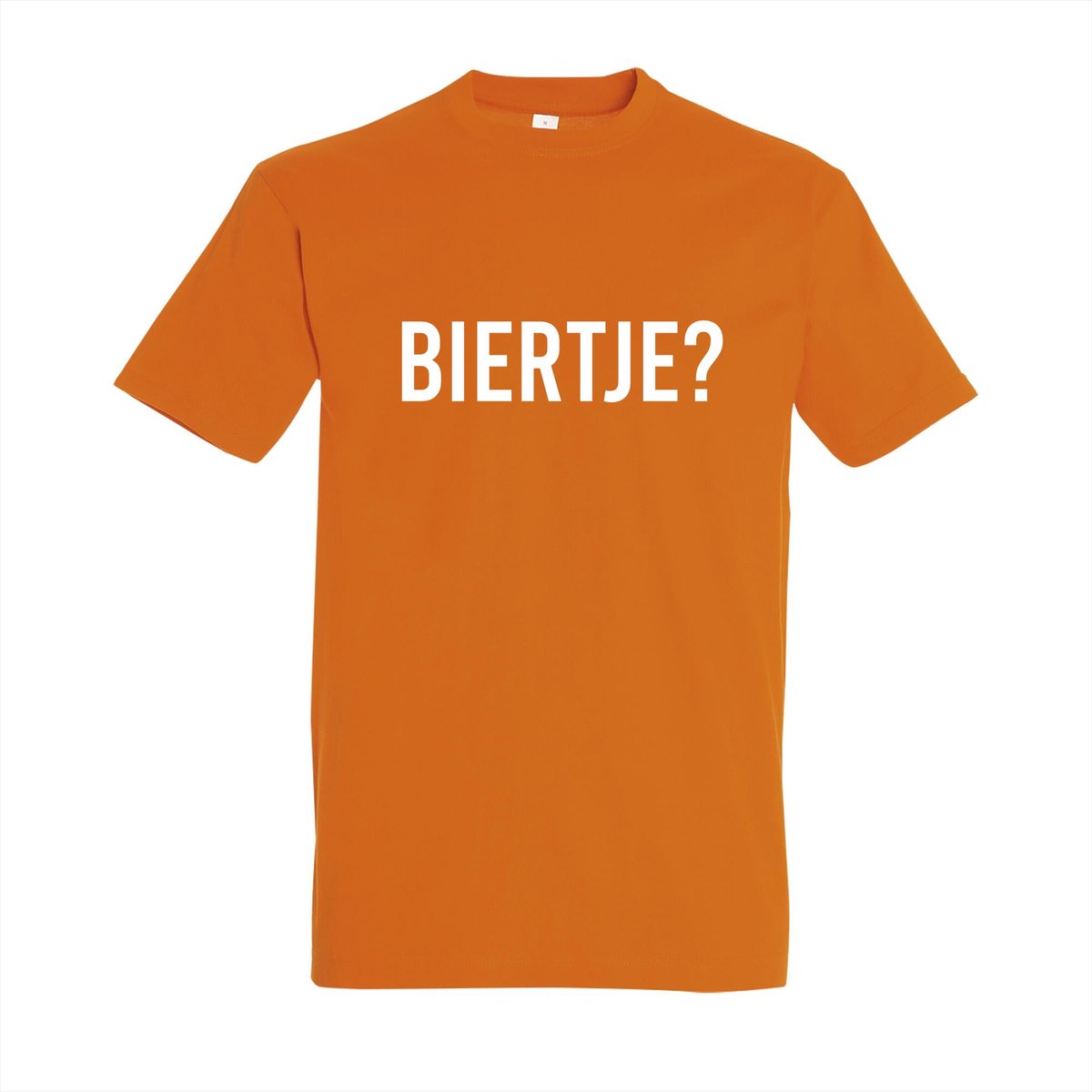 T-shirt Biertje? Oranje T-shirt - Maat S