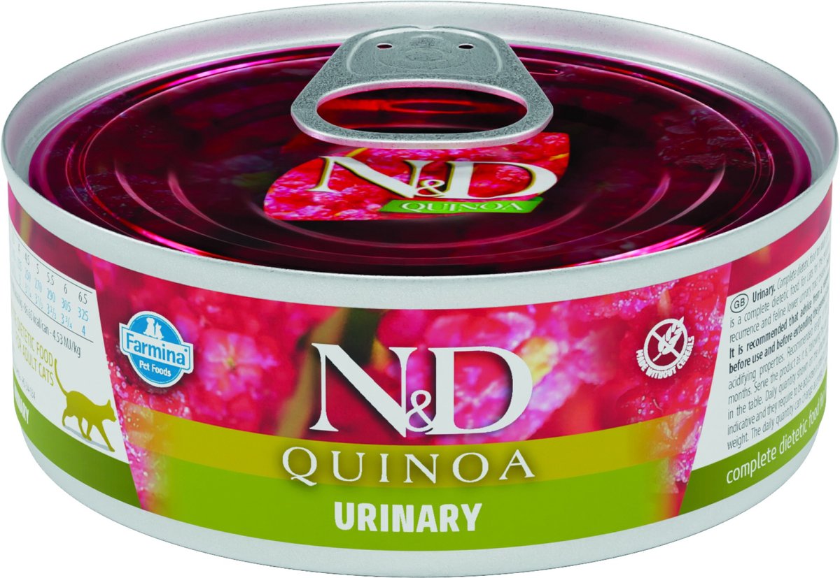 N&D Quinoa natvoeding voor de kat Urinary Eend 80 gr. - per 24 stuks