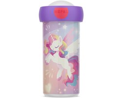 foto van Mepal schoolbeker Campus - 300 ml - Sluit goed af - Drinkbeker voor kinderen - Unicorn Glow