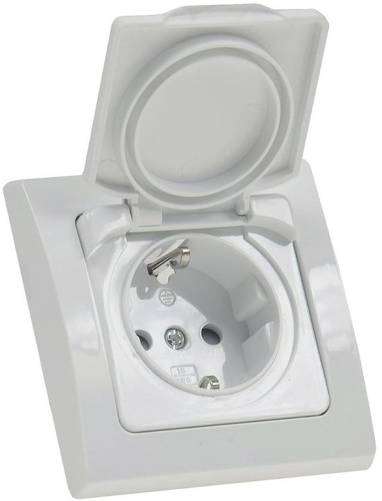 3602 - Buiten stopcontact beige - Kampeerwinkel Voorthuizen