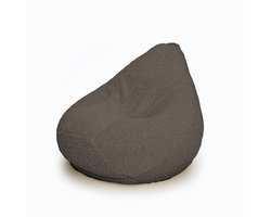 Drop & Sit - compacte zitzak - sfeervolle teddy - bruin - extra comfortabel en zacht 180 liter met uitneembare binnenzak