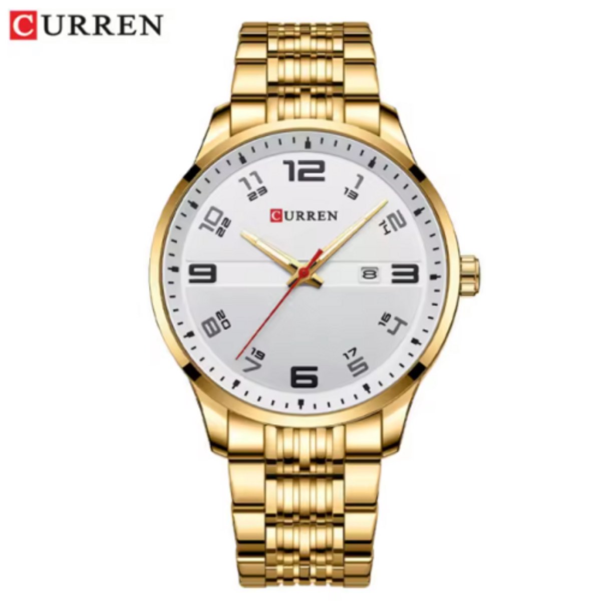 Curren - Horloge - Herenhorloge - Quartz - Wit - Goud - 44mm - 8411
