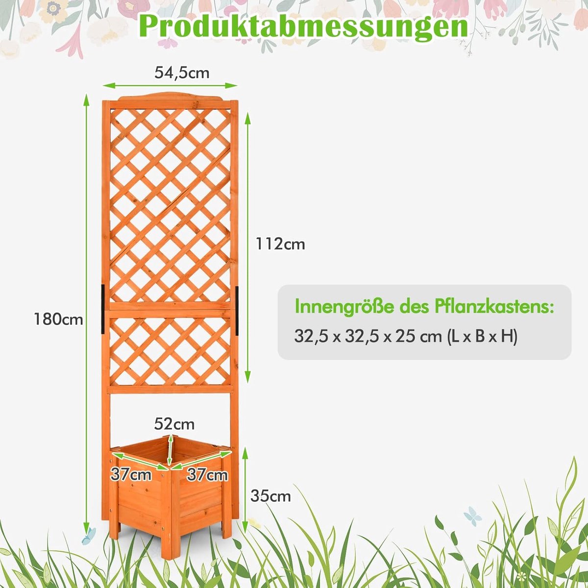 Bloembak met Rankrooster Plantenbak voor Klimplanten Verhoogd Bloembed