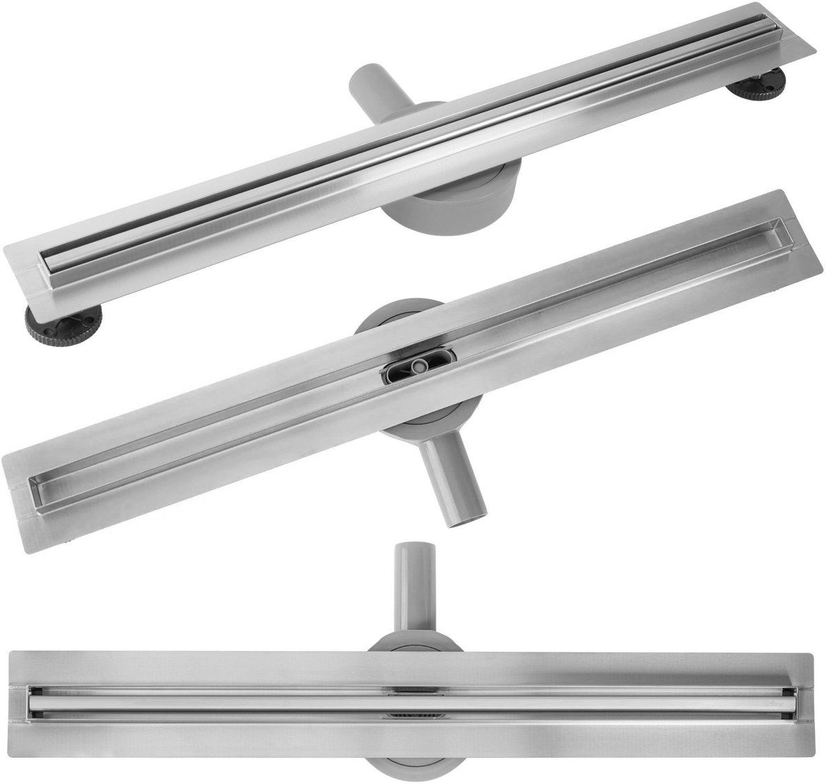 Rea Neox Slim Pro - Lineaire Afvoer - Douchegoot - Geborsteld Staal - 70Cm