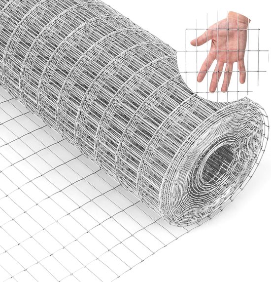 Foto: Costway draadgaas fijnmazig 15 m x 0 6 m 50 x 25 mm maasgat gegalvaniseerd woelmuisrooster voor verhoogde bloembedden in de tuin voli regaas kippengaas zilver