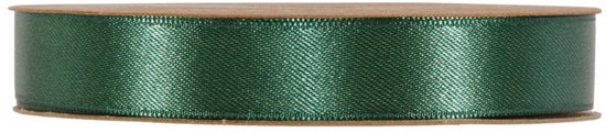 Lint - Donker Groen - 50m x 15mm | Double Satin Classic | Dubbelzijdig Luxe Satijnen Lint | Feestlint op rol | Satijn Lint | Cadeaulint