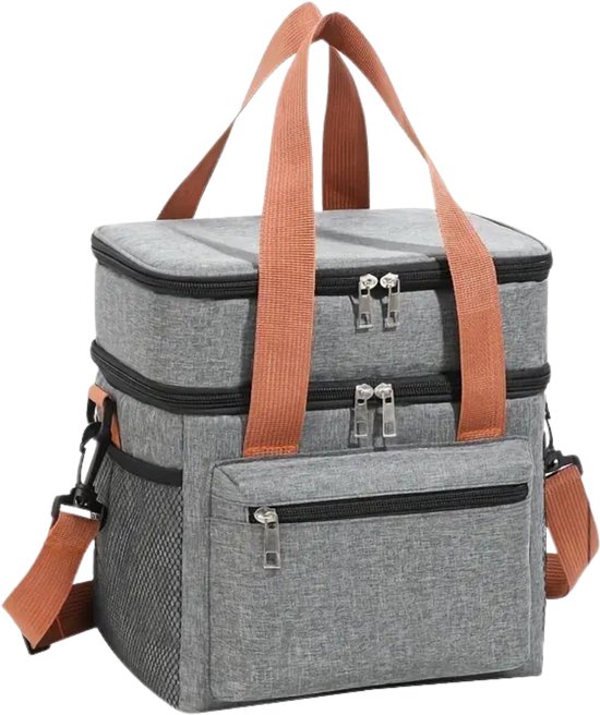 Sac isotherme Nivard - Glacière - Éléments de refroidissement - Glacière - Voiture - Sac à lunch - Plage - Grijs