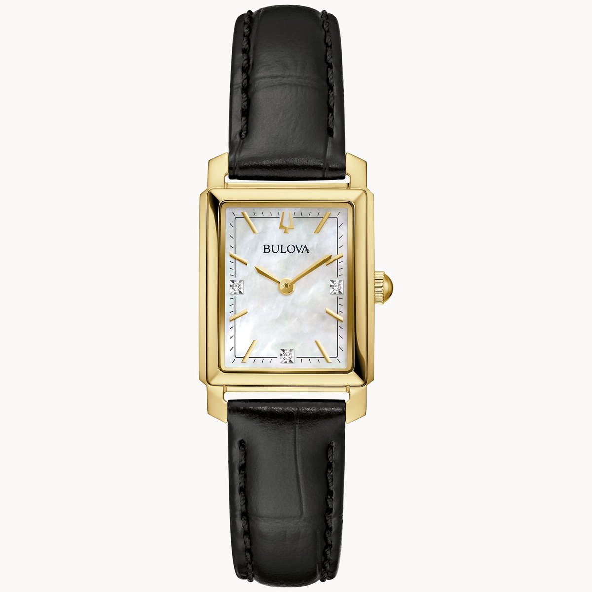 Bulova Sutton 97P166 Horloge - Leer - Zwart - Ø 22.5 mm