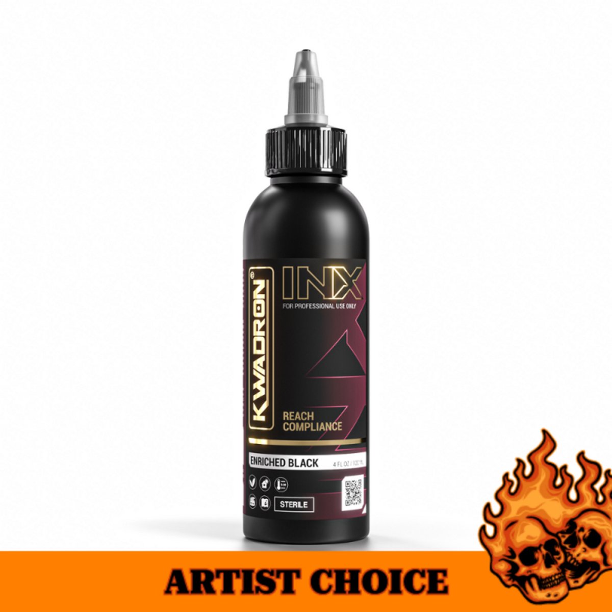 KWADRON INX ENRICHED BLACK 120ML | Artists choice | Tattoo Ink | Zwart