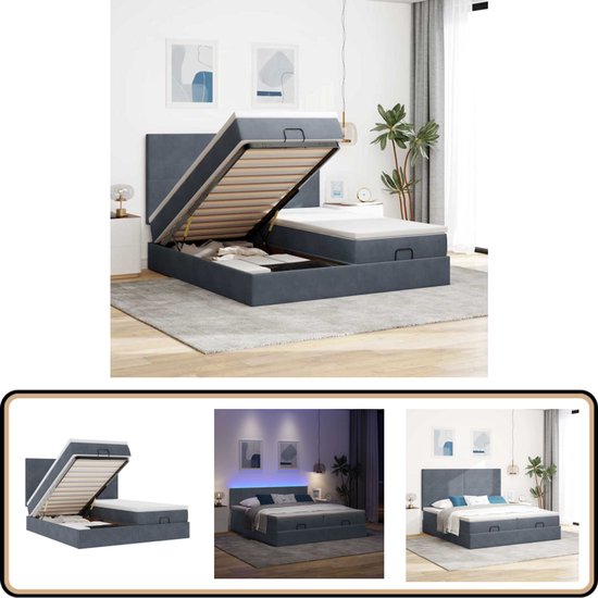 vidaXL Ottoman bed met matrassen en LED's 180x200cm fluweel | bol