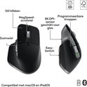 Souris Logitech MX Master 3S noire, avec molette MagSpeed, molette de pouce et capteur 8K DPI.