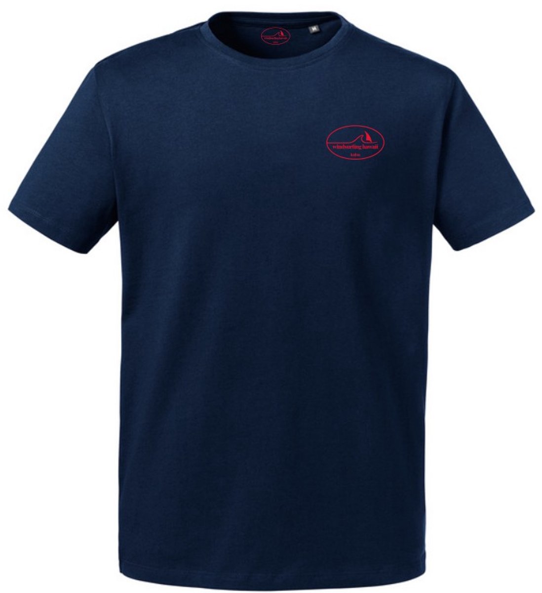 Windsurfing Hawaii Lanikai Tee Outline PROMO TEE - Fabric Main Color Navy - Print Colour Red - Size M
