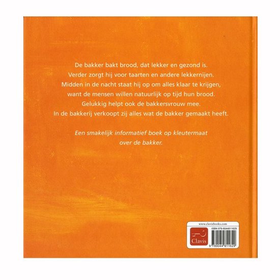 Achterkant boek met tekst over de bakker en ISBN.