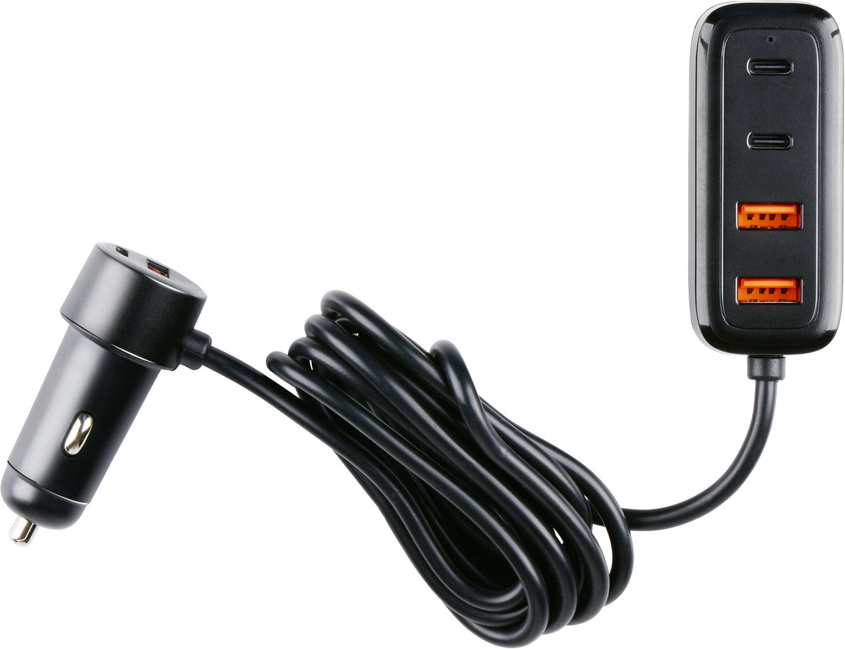 All Ride - Auto charger 12V-24V USB A+C - Acculader - kunststof (Pc) - zwart