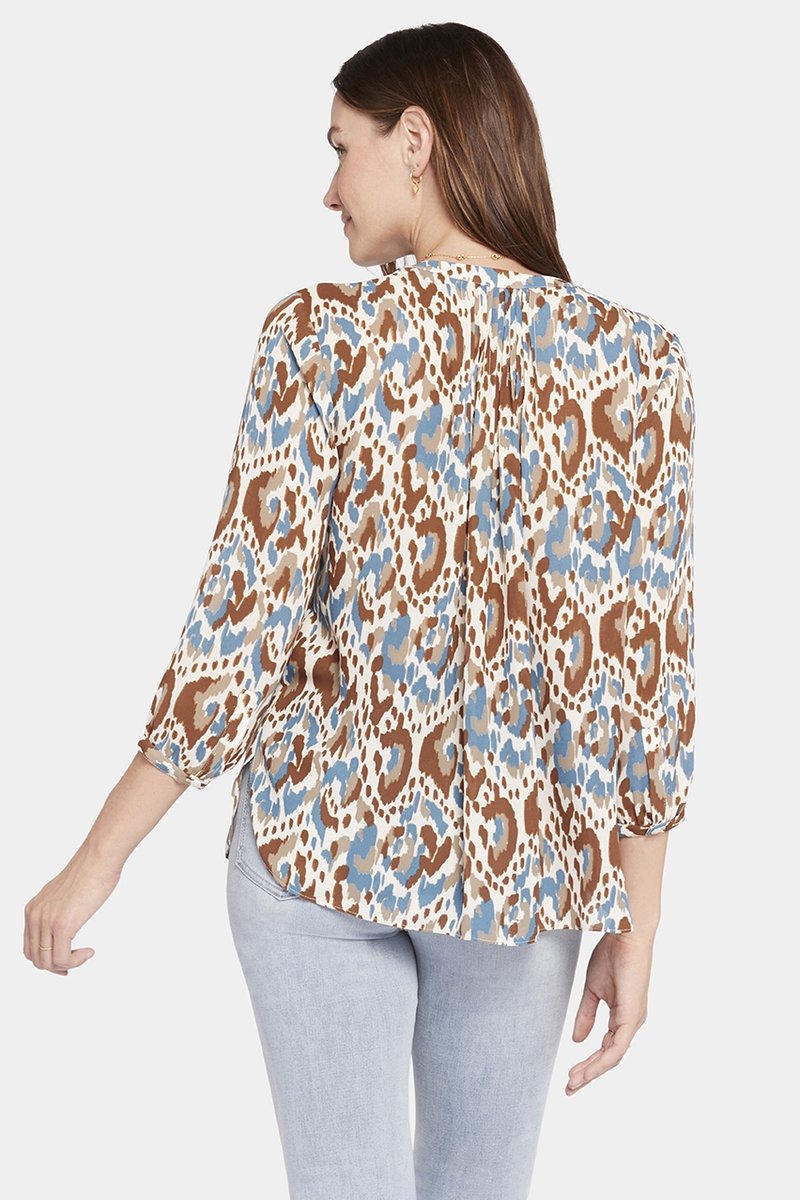 Pintuck Blouse Grafische Print