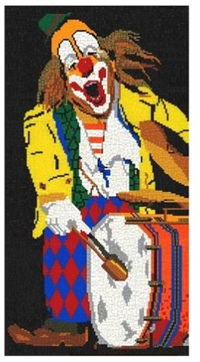 Stickit Clown met trommel, ca. 12.800 steentjes, compatible met Ministeck