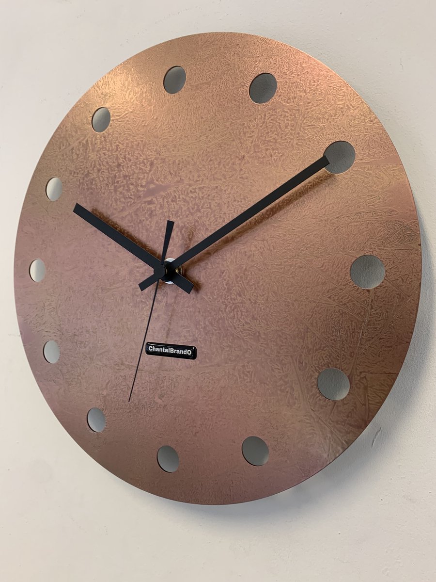 MOSACLOCK COPPER LABEL Wandklok Modern Industrieel Design