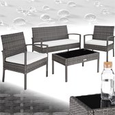 Bol.com tectake® - Wicker tuinset - Weerbestendig - Tuinset met 2 Fauteuils 1 Tuinbank 1 Tafel - Outdoor Loungemeubelset voor Tu... aanbieding