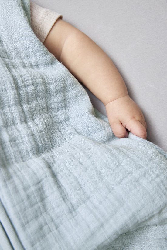 Meyco Baby Uni baby zomerslaapzak - pre-washed hydrofiel - grey blue - 110cm - 0.5 TOG van Merkloos — afbeelding 4