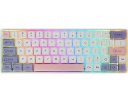 EPOMAKER EP64 – Wit – Mechanisch Draadloos Toetsenbord – RGB – 60% – QWERTY – Gaming Keyboard – Epomaker Mulan Switch
