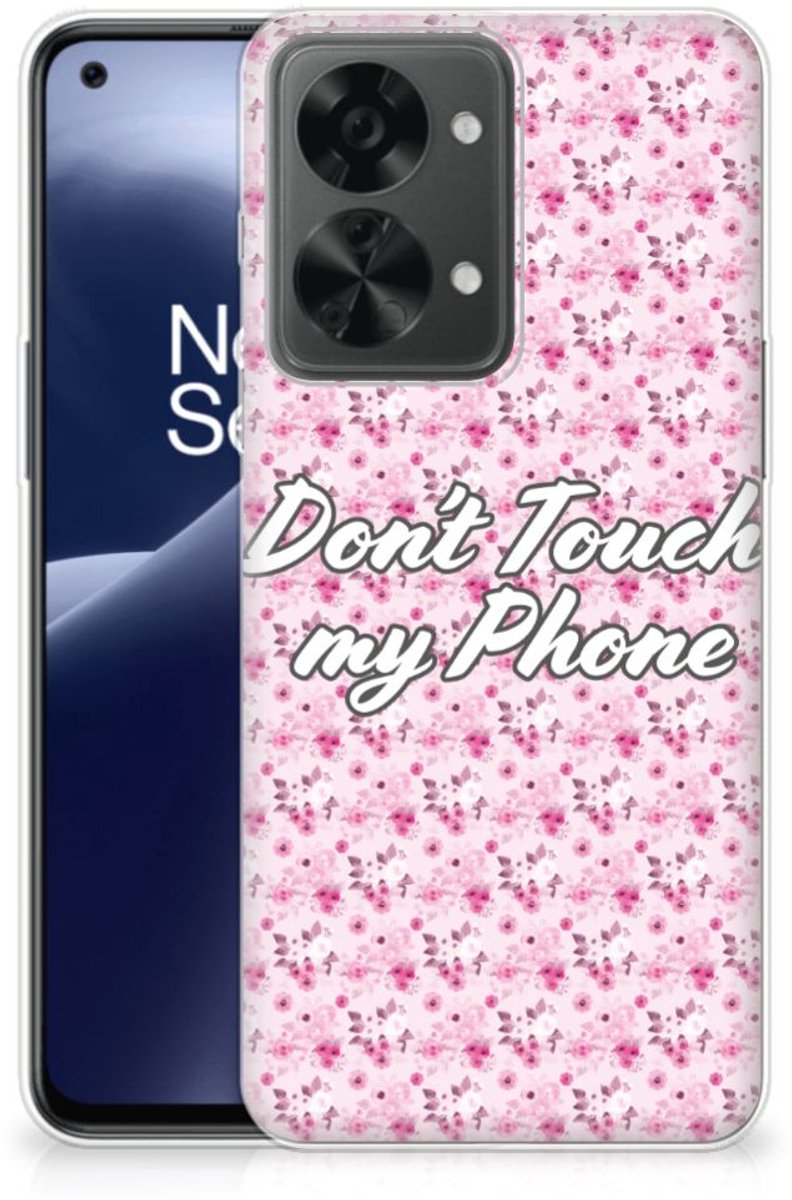 Back Cover voor OnePlus Nord 2T Silicone-hoesje Flowers Pink DTMP