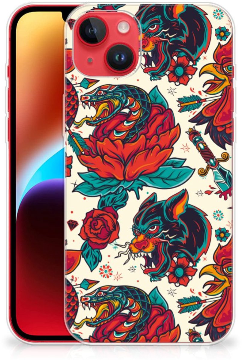 Siliconen Hoesje met foto voor iPhone 14 Plus Old Skool