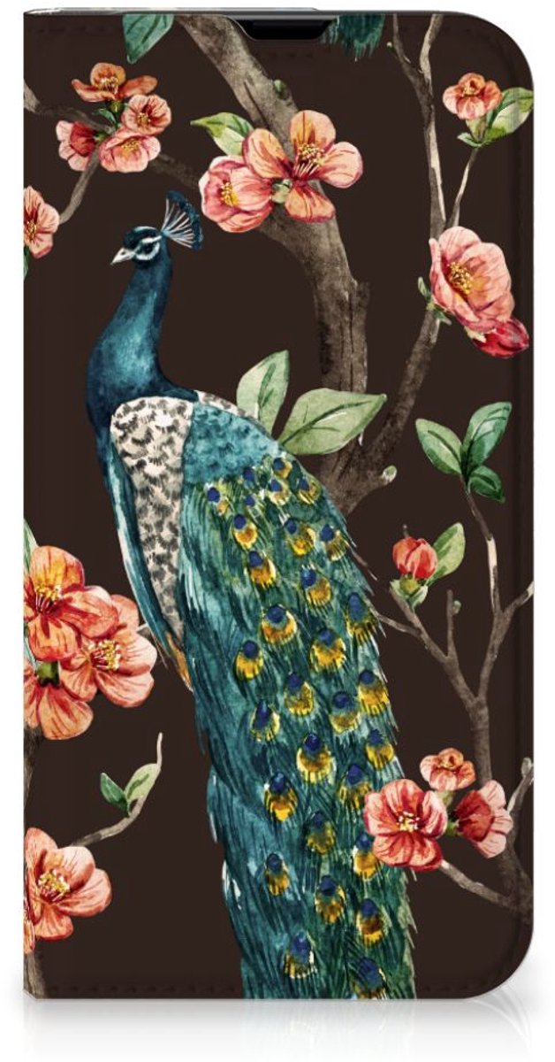 iPhone 13 Pro Hoesje maken Pauw met Bloemen