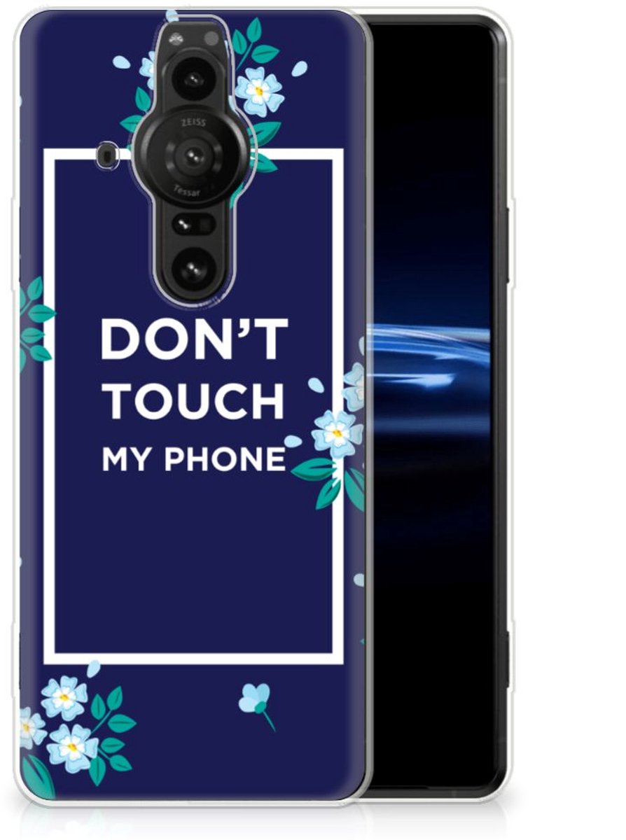 Sony Xperia Pro-I Silicone-hoesje Flowers Blue DTMP