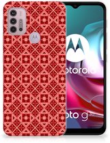 Protection Housse pour Motorola Moto G30 | G10 Coque Téléphone Batik Rouge